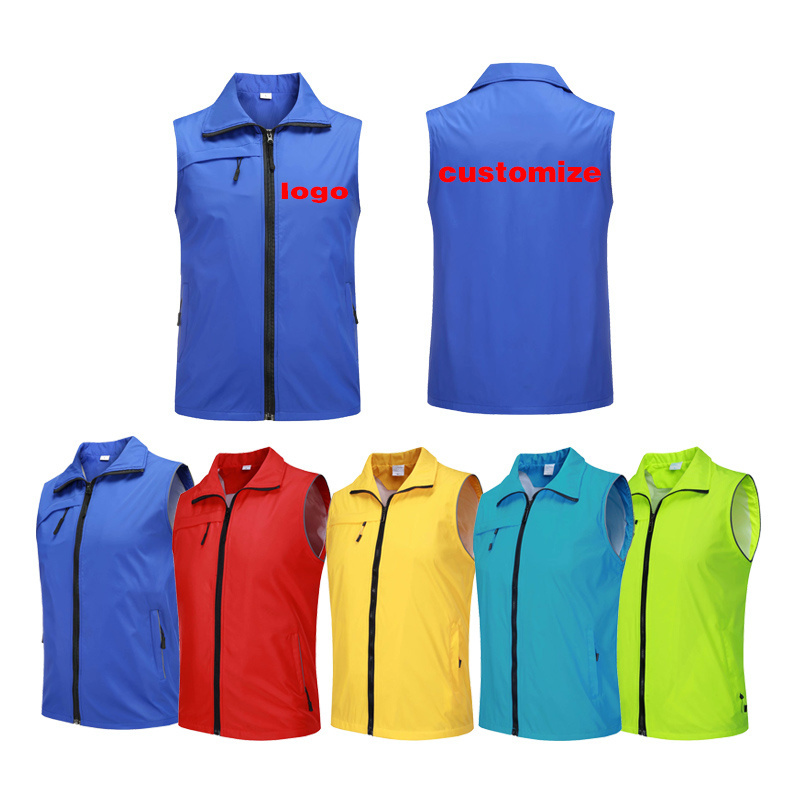 Wholesale Advertising Utility Vest Waistcoats Volunteer Vest Custom Logo Volunteer Work Vest