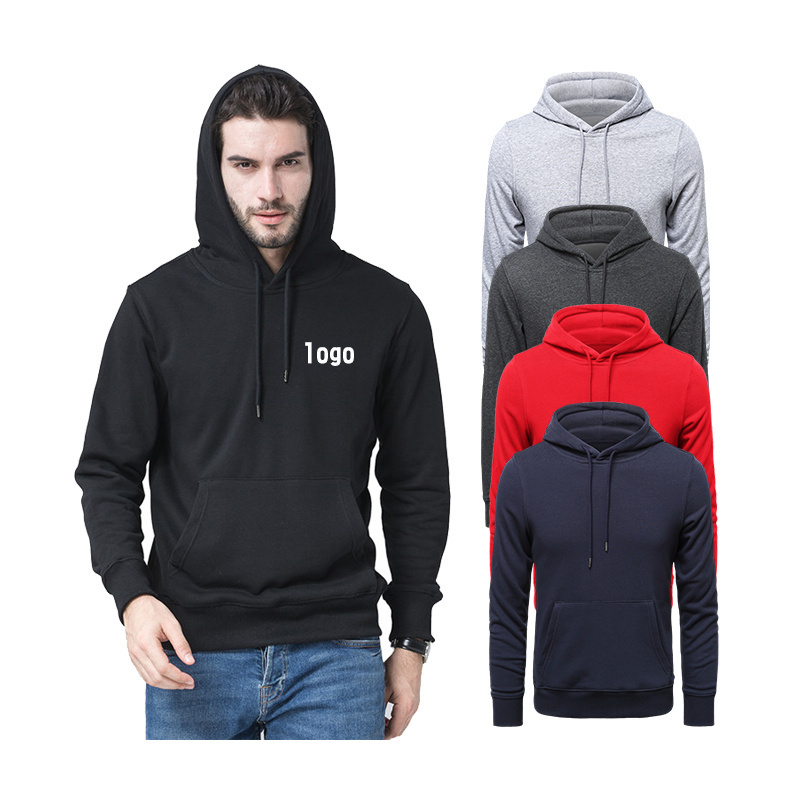 Hic Hoodies Custom Logo,Wholesale 100% Combed Cotton 300g Pullover Blank Custom Logo Unisex Plus Size Men's Hoodies