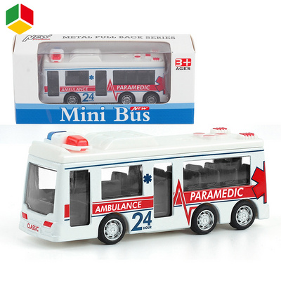 QS New Product Alloy Diecast Model Car Toys Promotional Gift Metal Pull Back Die Cast Mini Simulation Bus Toys For Children