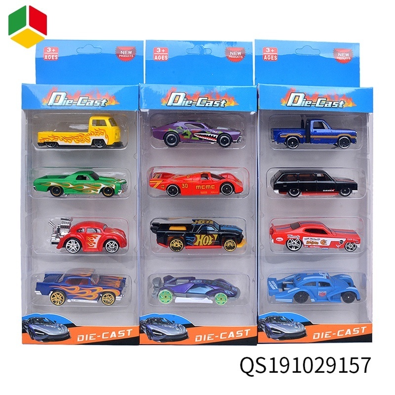 QS Toys 1/64 Scale Alloy Racing Car Model Free Wheel Vehicle Mini Size Metal Die Cast Toy Cars Set For Kids