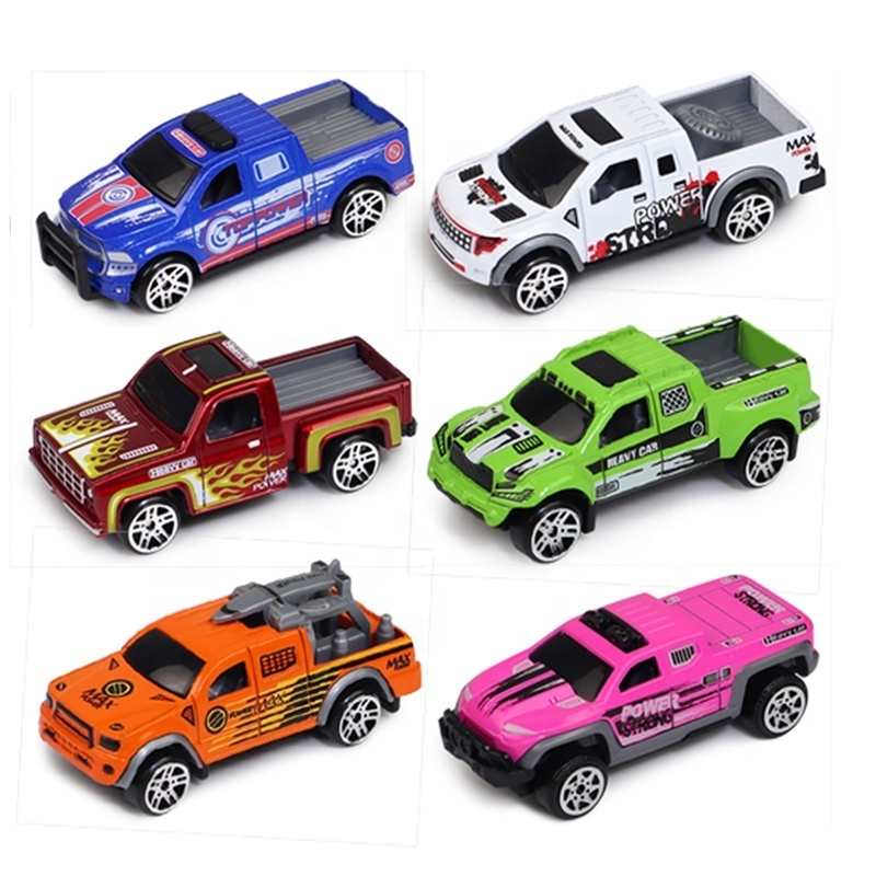 QS Hot Selling Kids Mini Alloy Race Cars Pickup Truck Off Road Vehicles 1/64 Scale Metal Simulation Diecast Model Car Toys