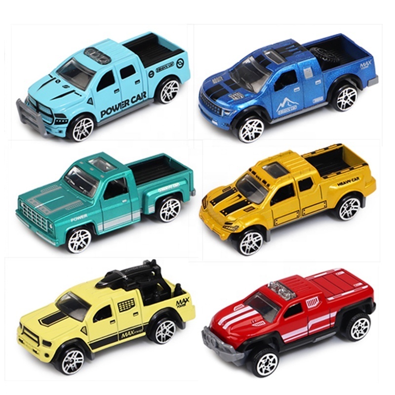 QS Hot Selling Kids Mini Alloy Race Cars Pickup Truck Off Road Vehicles 1/64 Scale Metal Simulation Diecast Model Car Toys