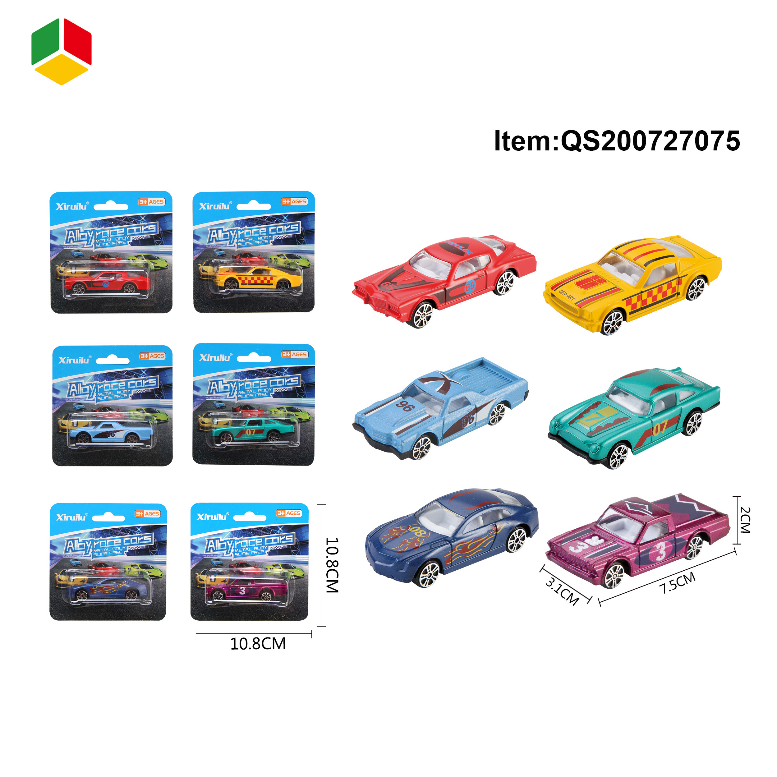 Hot Selling Wholesale  Alloy Metal Toy Vehicle Model Cars 1/64 Free Wheel Die Cast Car Metal For Kid Blister Package