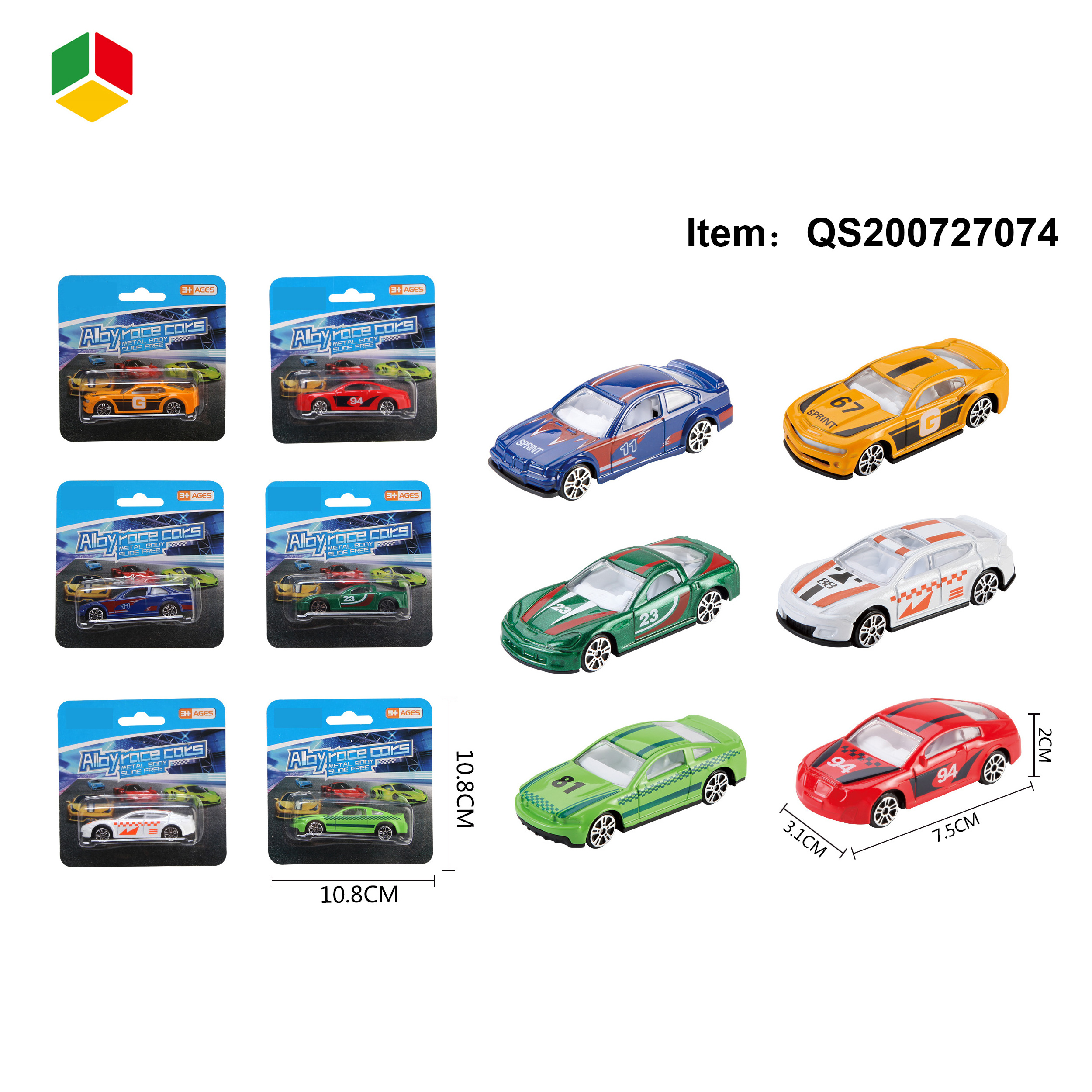 Hot Selling Wholesale  Alloy Metal Toy Vehicle Model Cars 1/64 Free Wheel Die Cast Car Metal For Kid Blister Package