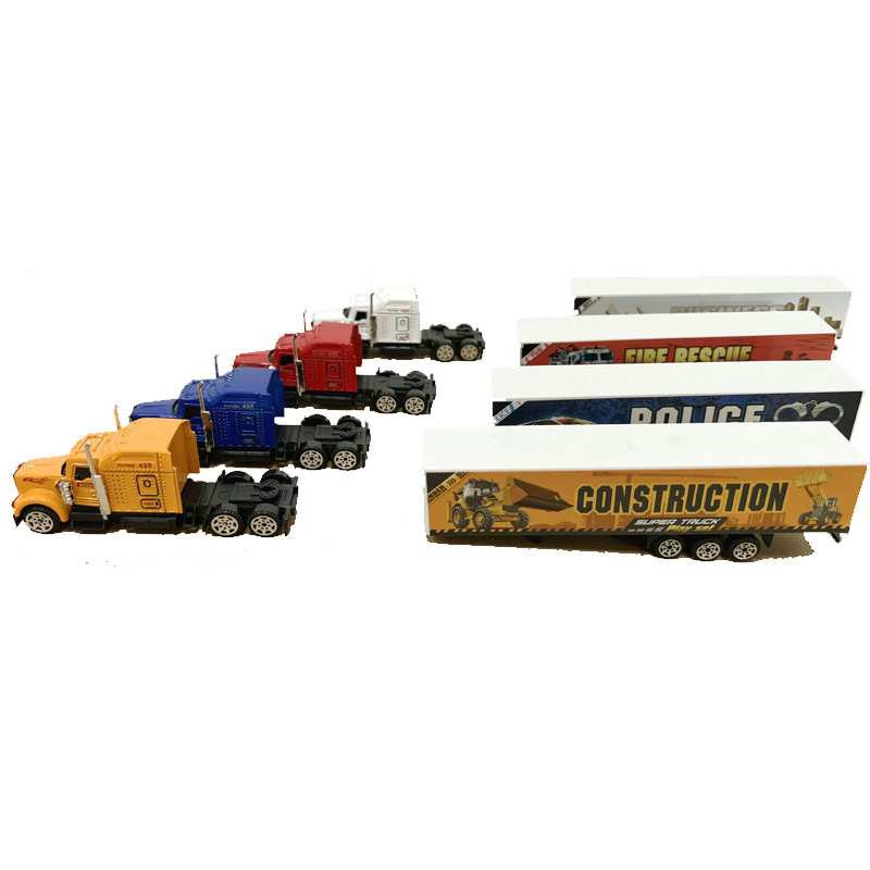 QS OEM Hot Sale High Quality 1/58 Free Wheel Alloy Metal Container Kids Construction Trucks Diecast Car Vehicles Toy