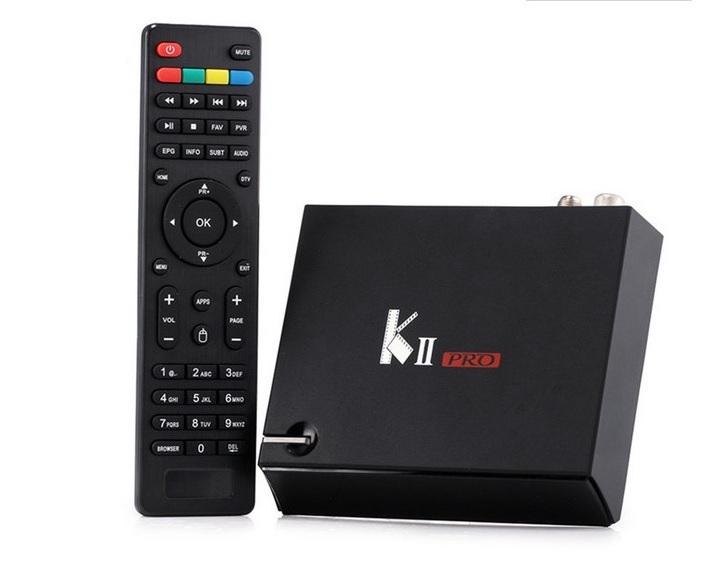 Factory wholesale Original Mecool KII Pro DVB-S2 DVB-T2 android 7.1 2gb 16gb strong universal Digital Satellite Receiver