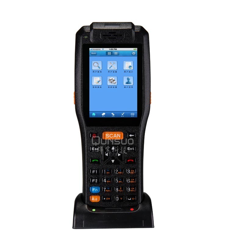 Android portable industrial rugged pda wireless terminal smart phone barcode scanner built in printer