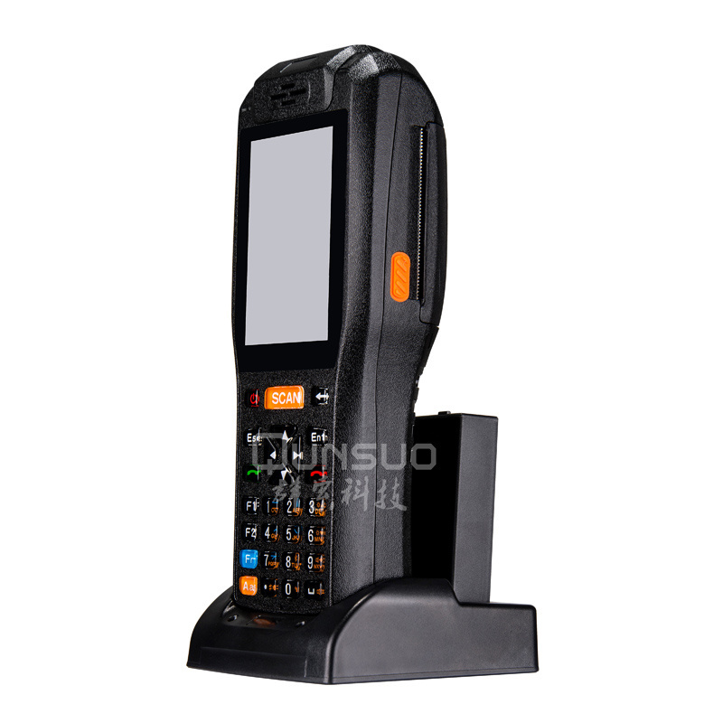 Android portable industrial rugged pda wireless terminal smart phone barcode scanner built in printer