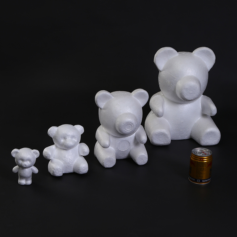 Multi-specification bear mold model Foam bear embryo model DIY creative white embryo hug bear