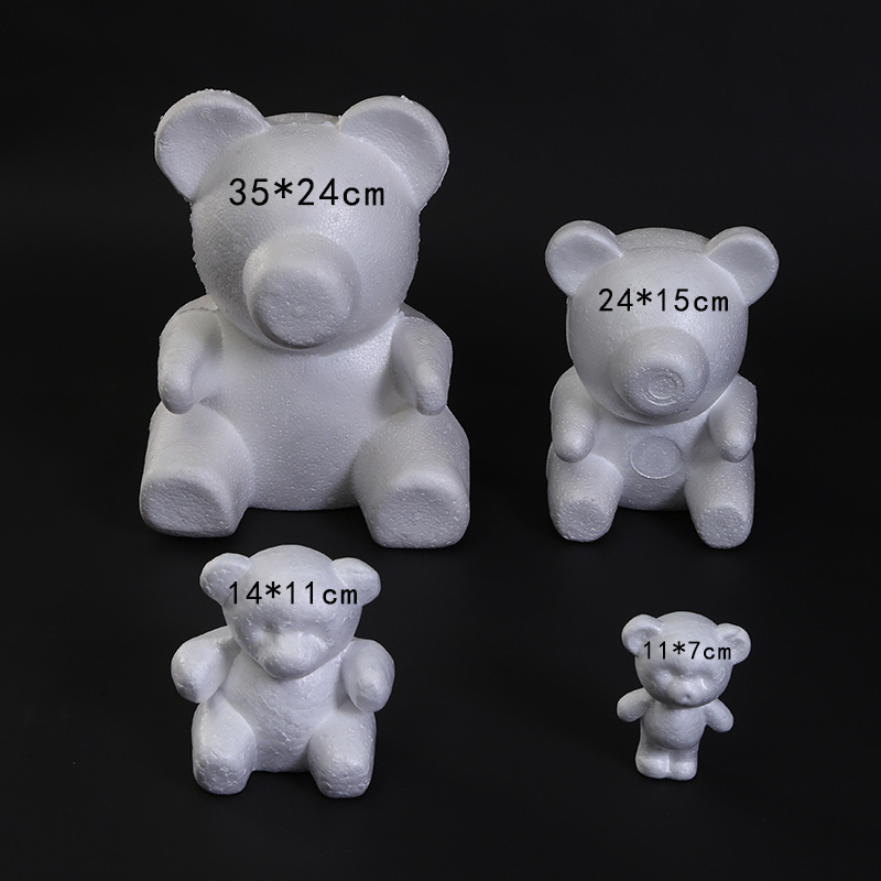 Multi-specification bear mold model Foam bear embryo model DIY creative white embryo hug bear