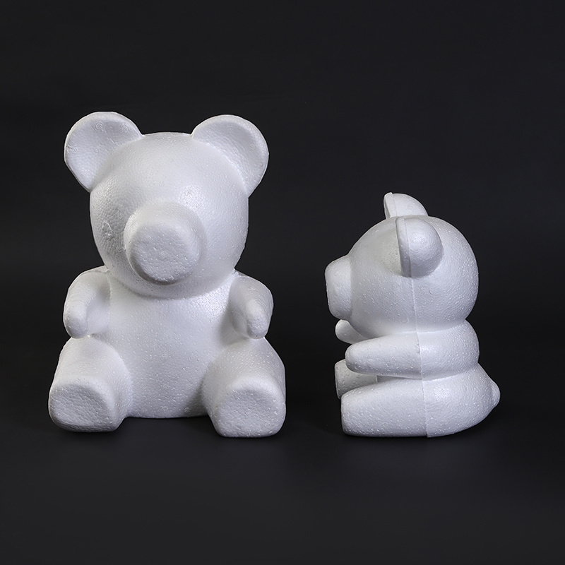 Multi-specification bear mold model Foam bear embryo model DIY creative white embryo hug bear