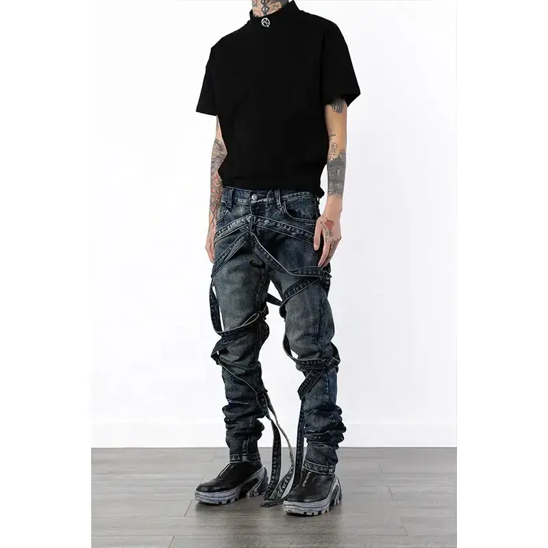 Ripped Skinny Jeans China Factory Custom Wholesale Made High Quality plus size baggy stacked new man jeans femme for men