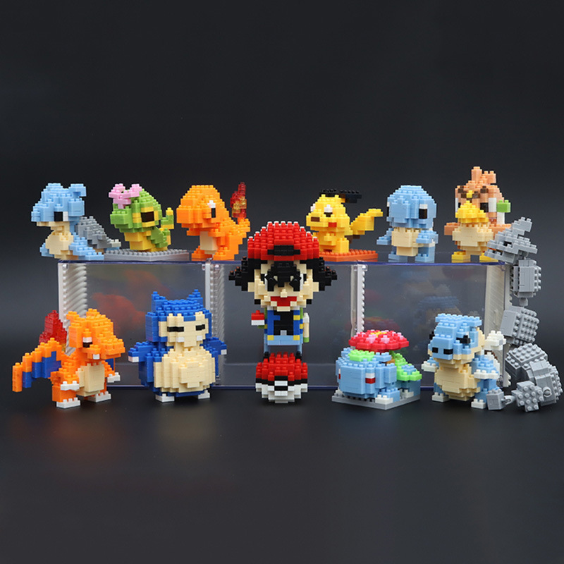 20 Pokemone Balls Children's Educational Toys Micro Diamond Particles Pokemons Building Blocks Set Pikachu Building Blocks