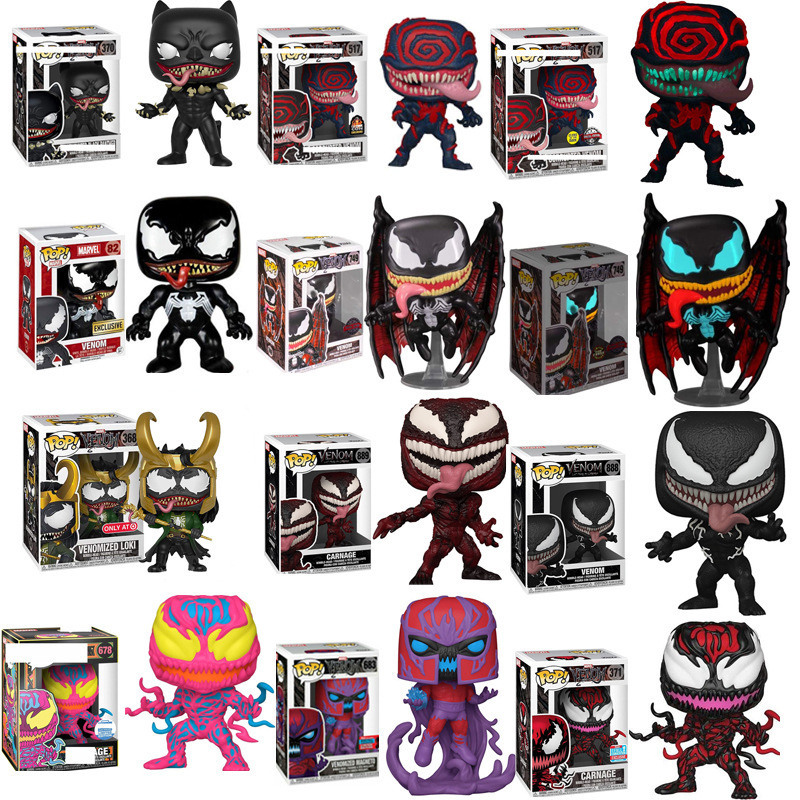 FUNKOs POP VENOM 371 CARNAGE Model Toy doll gift Collection Action Figure Toys kid chidren wholesale hot