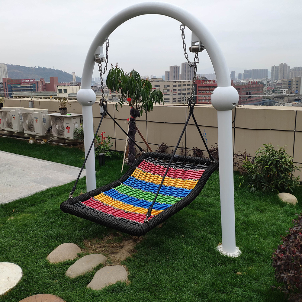 Outdoor reinforced and durable butterfly woven net swing, street public place amusement swing