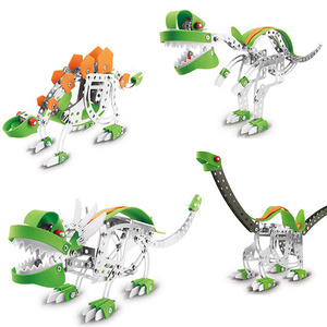 STEM Toys Educational Intelligence 3D Building Block  Assemble DIY Metal Puzzle Assembly Kit Dinosaur Shantou Toys