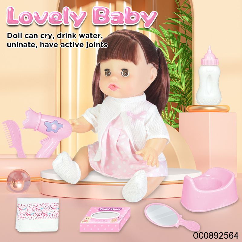 Wholesale 12 inch hot reborn baby girl doll silicone blinking eyes with care toy doll accessories