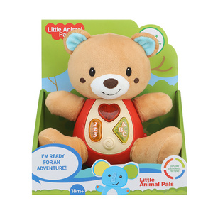 20cm sensory soft stuffed animal musical bear plushie toys for children kids with light