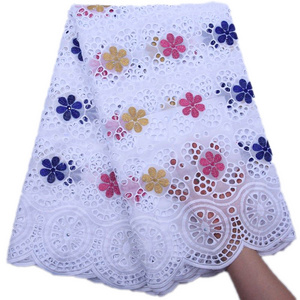 Hot sale 100% Cotton Lace Fabric High Quality african fabric Lace Swiss Lace Nigerian Fabric For Dress