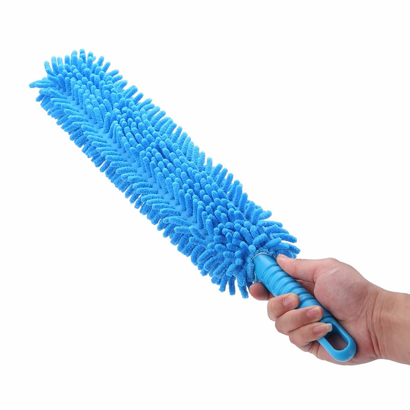 1Pcs Flexible Extra Long Soft Microfiber Noodle Chenille Blue Car Wheel And Tire Cleaner  Brush