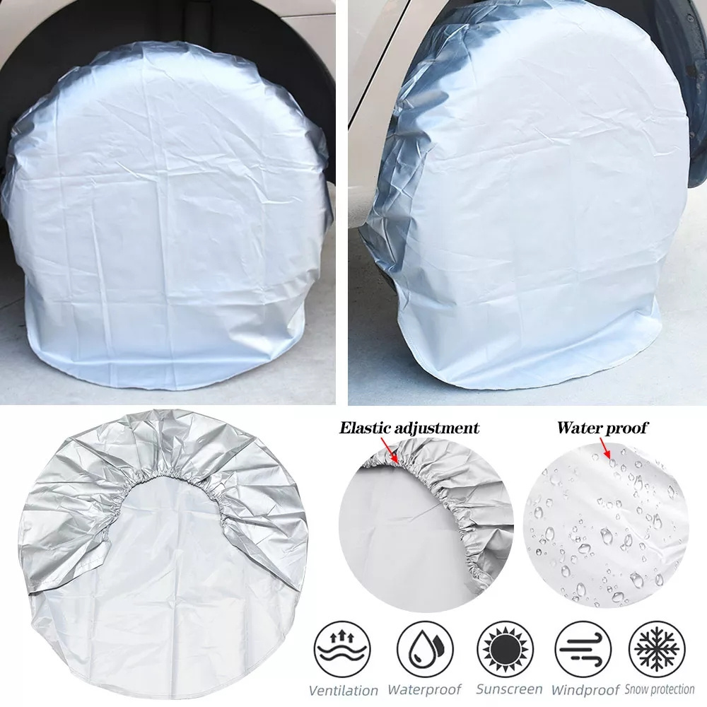 Custom Logo Waterproof Car Wheel Cover Tire Covers Sun Protector For Rv Auto Car Universal Tire Accessories Covers