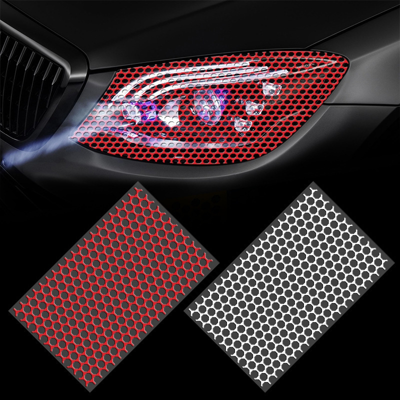 48*30Cm Honeycomb Electroluminescent El Light Car Sticker Light Up Car Sticker Hollow Out Auto Lamp Headlamp Rear Taillight Film