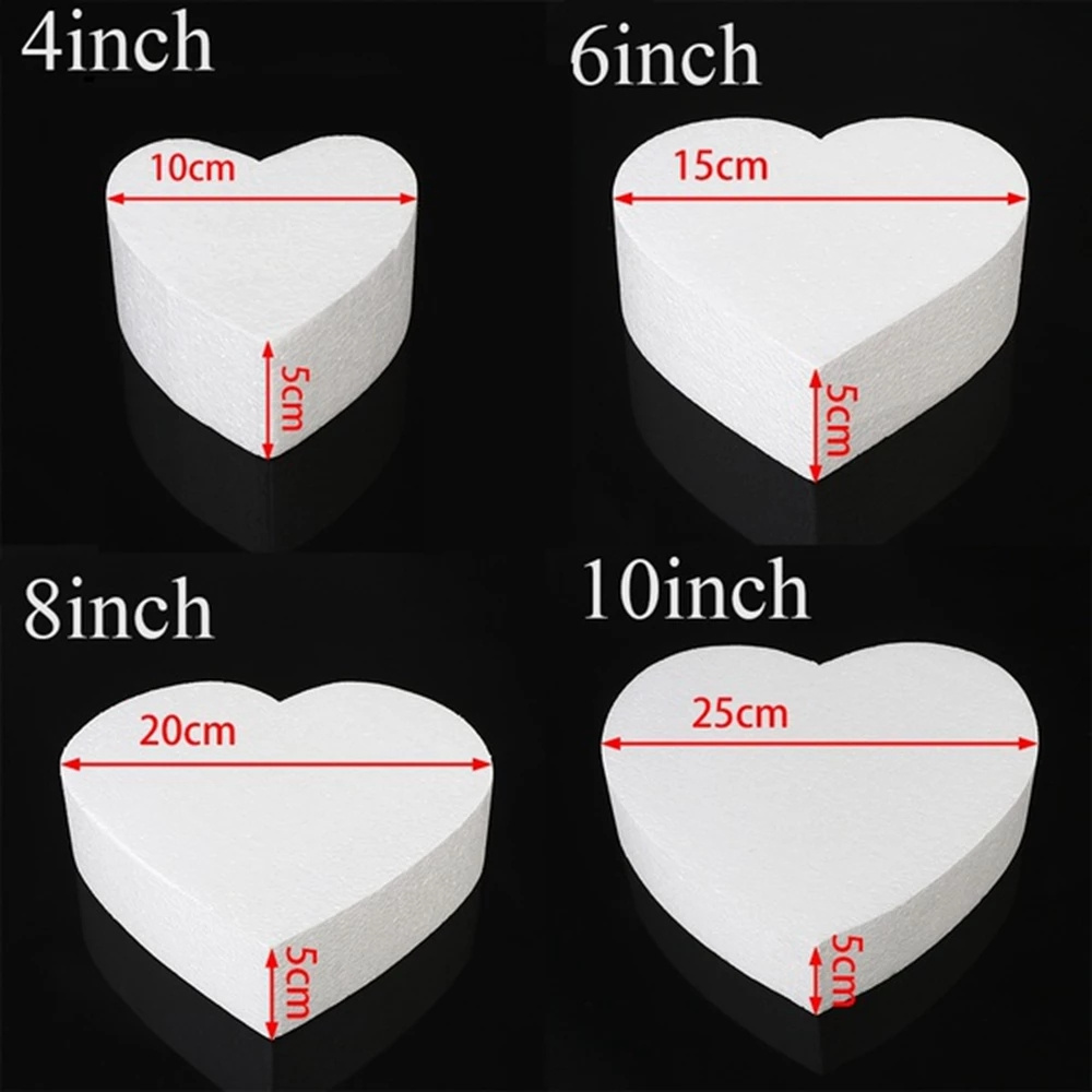 Heart Cake Molds Foam Mold Cake Sugar Craft Party Diy Pop Molds Dummy Modelling Polystyrene Styrofoam Practice Model Tool