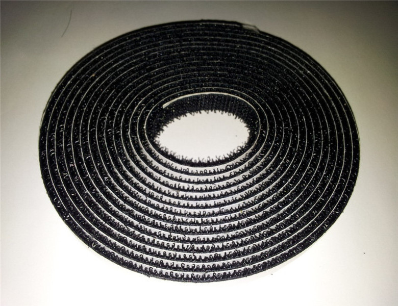 RTS 30% nylon 70% polyester 25MM black and white hook and loop adhesive magic tape with strong rubber adhesive glue for paper