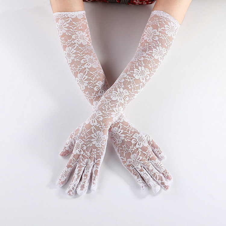 Qushine Fashion Lace Women's Long Gloves Party Festival Wedding Long Women Sexy Gloves