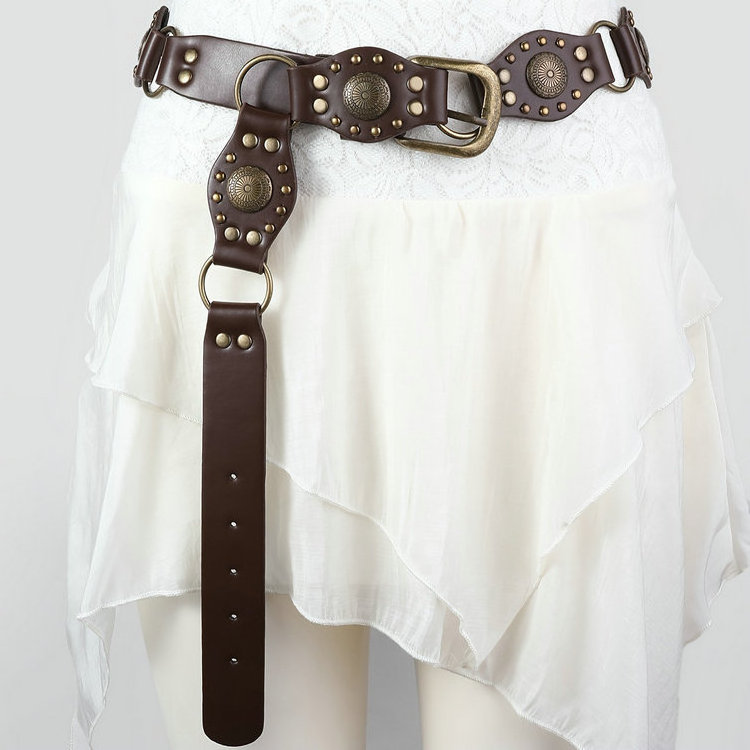 QS 2024 Vintage Studs Hot Girl Punk style Belt Western Cool Chain Belt