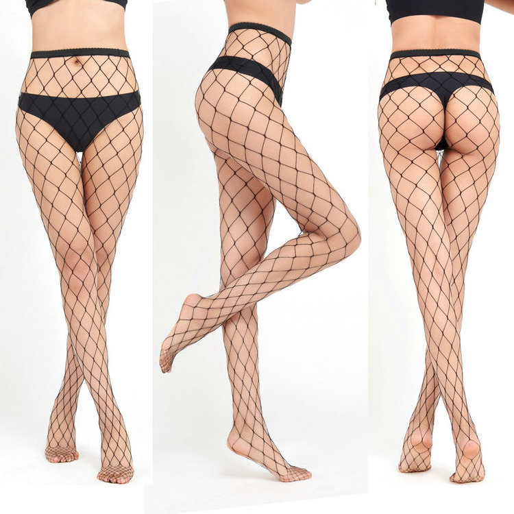 Qushine Mature Womens High Waist Tights Fishnet Stockings Thigh High Pantyhose Foot Sexy Fish Net Stockings