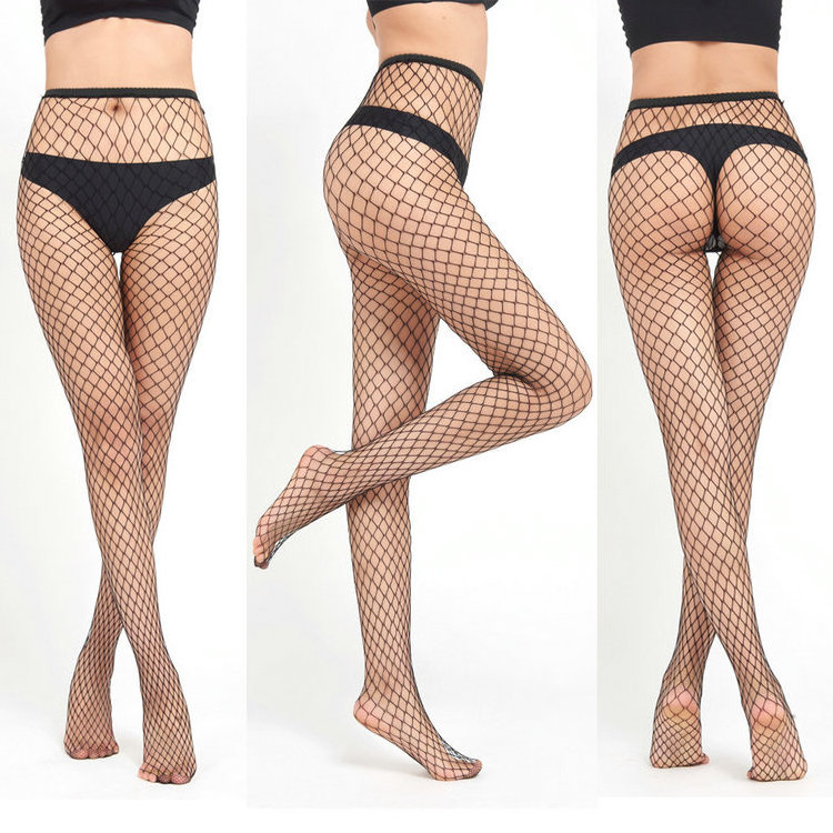 Qushine Mature Womens High Waist Tights Fishnet Stockings Thigh High Pantyhose Foot Sexy Fish Net Stockings