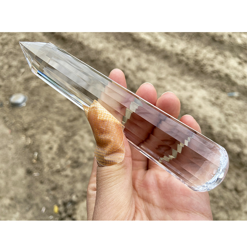 24 Sides Clear Quartz Point Round End Vogel Healing Crystals Wand 16cm/18cm Vogel crystal