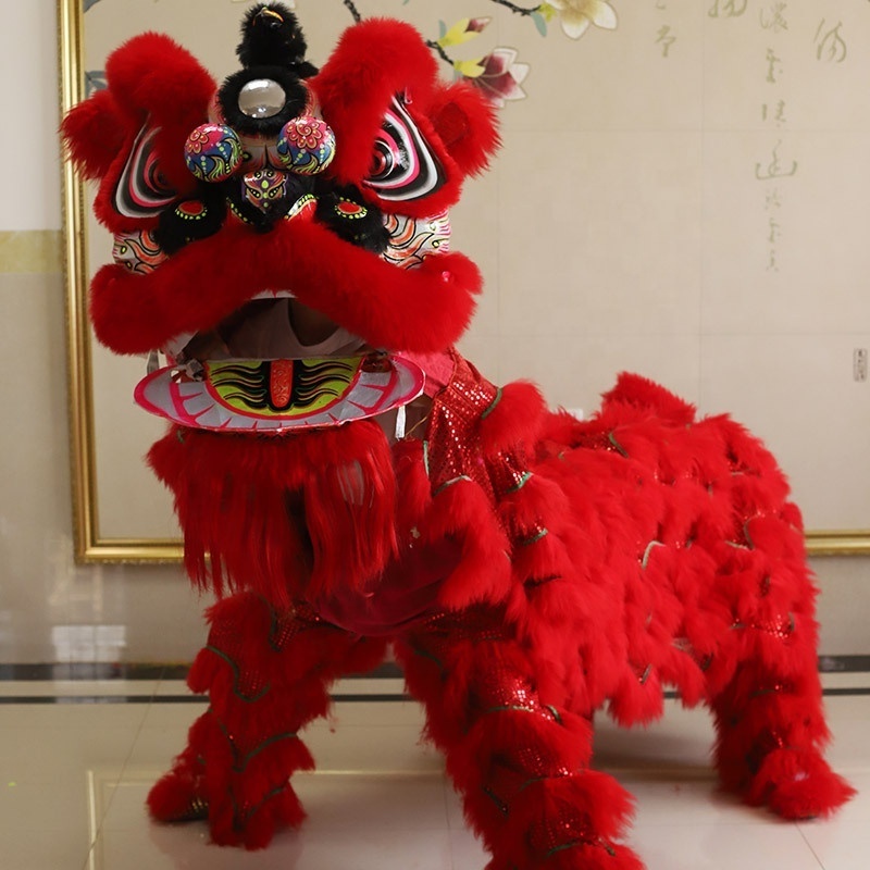 QUTENG chinese new year dance lion custom dancing lion chinese fan dance costume