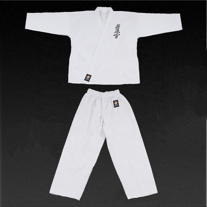 QUTENG arawaza karate uniform wkf kyokushin grey karate uniform kumite karate kumite uniform