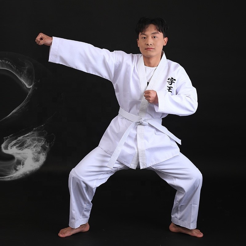 QUTENG arawaza karate uniform wkf kyokushin grey karate uniform kumite karate kumite uniform