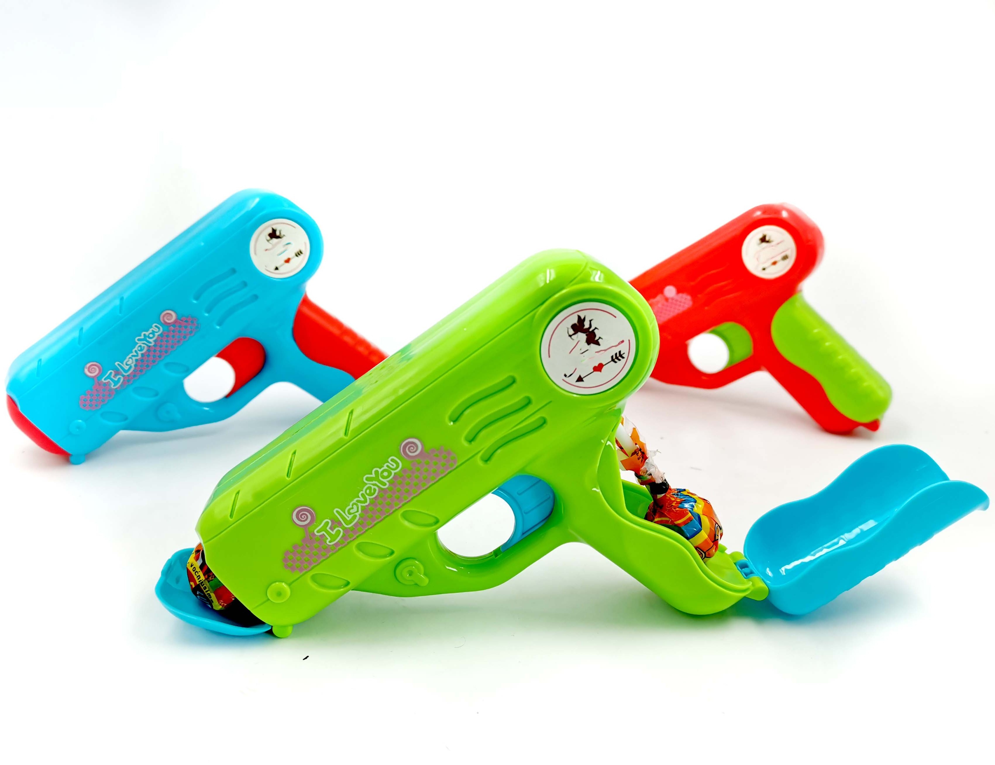 Colorful Gun Gun Sweet Plastics Promotional Small Toy For Candy