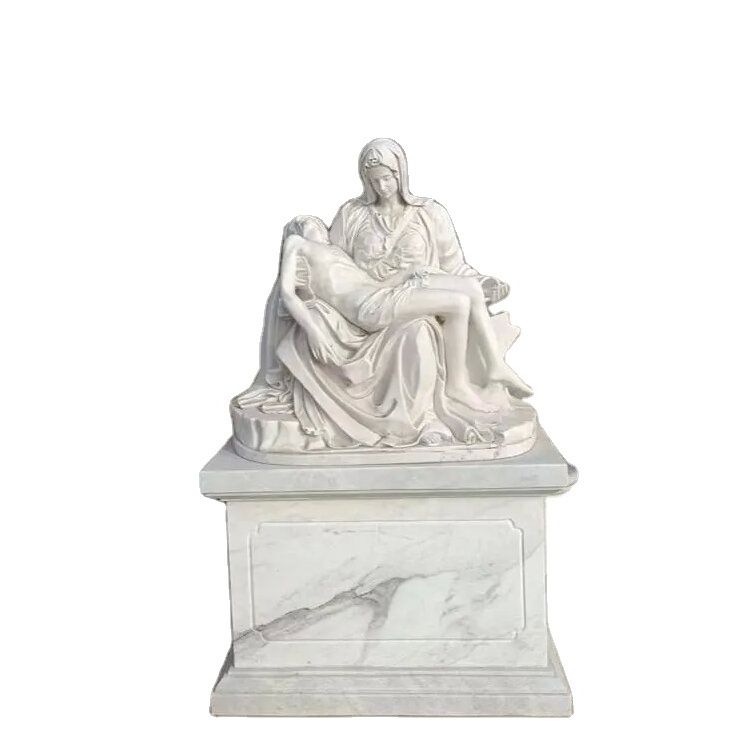 Factory Hand Carved Natural Marble Pieta Statues Custom Size and Life Size Religious Statues MOQ 1pc