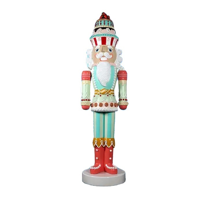 High Quality Resin Christmas Nutcracker Statue Large Fiberglass Christmas Nutcracker Soldier Statue