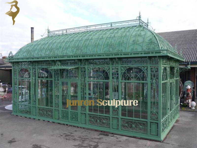 Large Garden Cast Victorian Wrought Iron Gazebo Green House For Sale