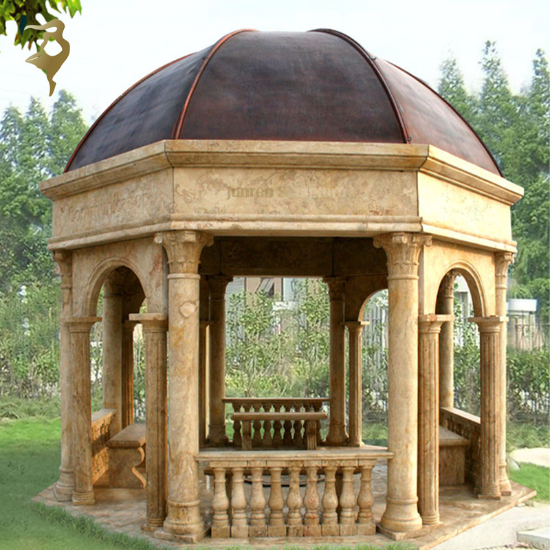 Luxury marble made hand carved garden roman stone gazebo