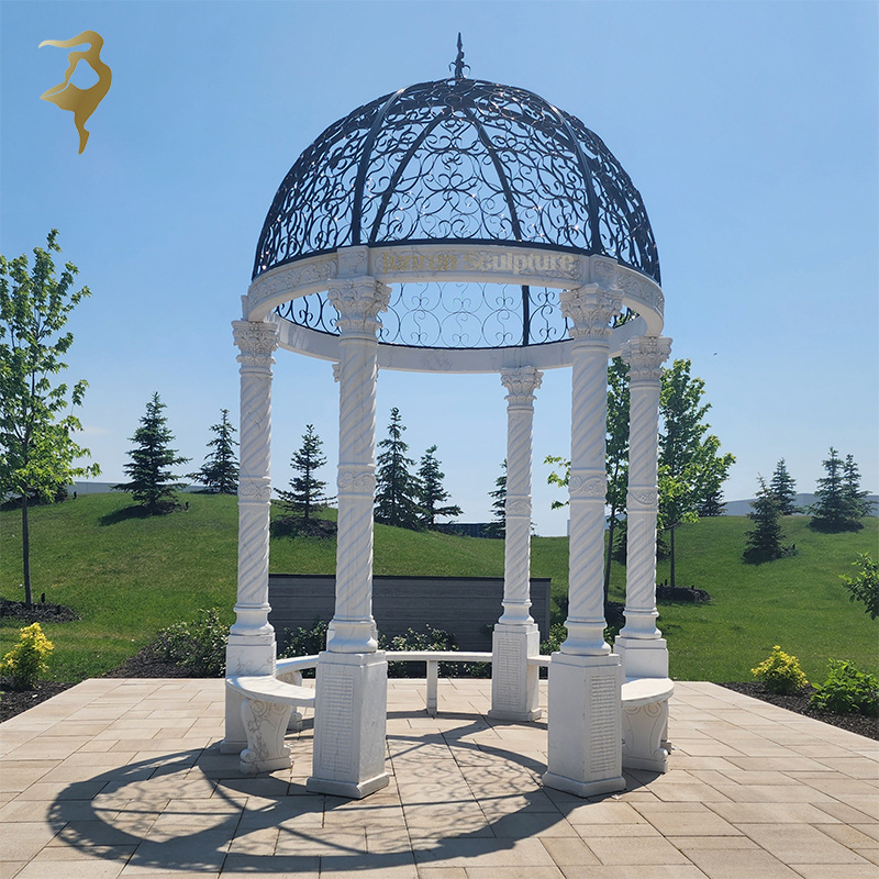 Luxury marble made hand carved garden roman stone gazebo