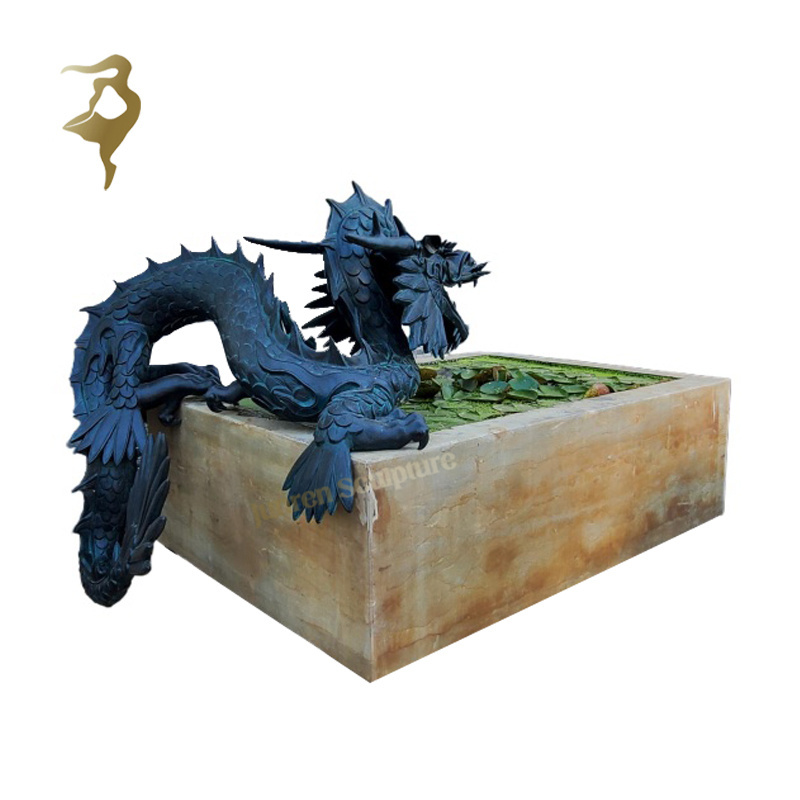 Custom Metal large size new design modern bronze casting dragon fountain sculpture