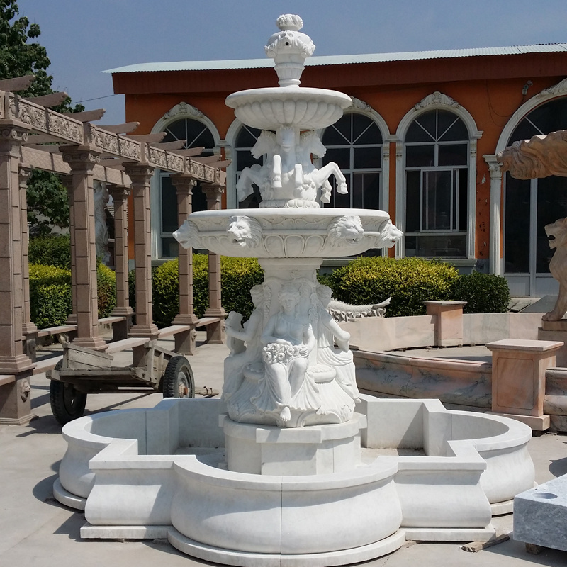 Outdoor  Garden Decoration Marble Stone 3 Tier Water Fountain