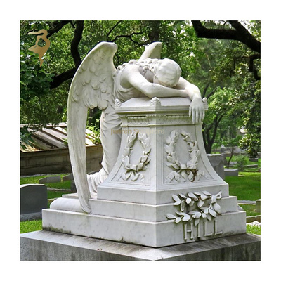 White marble designs tombstone granite weeping angel carved statue headstone