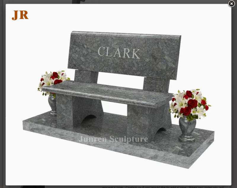 Natural stone black marble memorial benches for sale