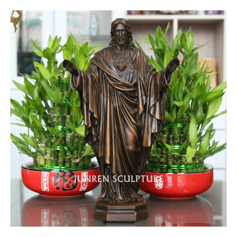 Christ Monument Sculpture Life Size Bronze Jesus Sacred Heart of Jesus Statue