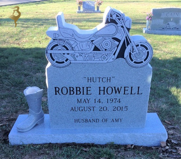 Cheap cemetery black granite motorcycle headstone for sale