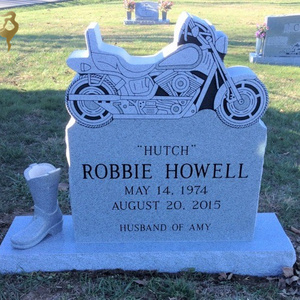 Cheap cemetery black granite motorcycle headstone for sale