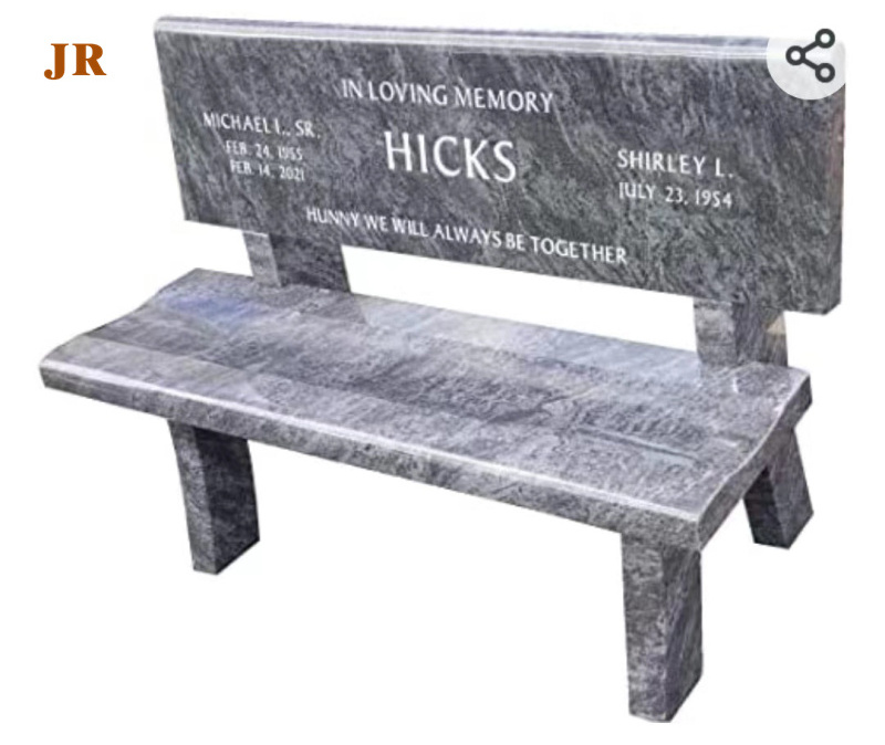 Natural stone black marble memorial benches for sale